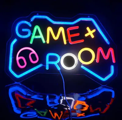 Produktbild von Game Room LED-Neonschild,Dimmbar Wanddekoration,LED Neon Sign,Wandleuchte,USB Neonschild,Acryl Panel mit USB,Gaming Zimmer,Schlafzimmer,Geschenke Deko