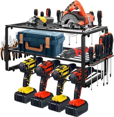Image de Porte-outils électrique en métal 40 x 20 x 20 cm avec fixation murale