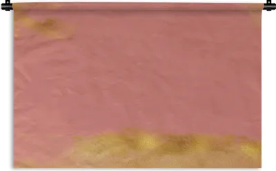 Produktbild von MuchoWow® Wandteppich Wandbehang Muster - Rosa - Gold 60x40 cm Tapisserie Dekoration Wandtuch - Wanddekorationen