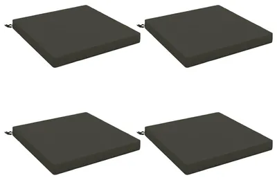 Imagen del producto de Cojines para asiento, juego de 4 unidades, 100% poliéster, color antracita