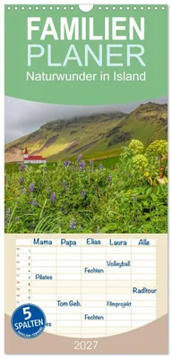 Produktbild von Familienplaner 2027 - Naturwunder in Island mit 5 Spalten (Wandkalender, 21 x 45 cm) CALVENDO