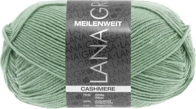 Produktbild von Lana Grossa MEILENWEIT 50 g CASHMERE weiche 4-fach Sockenwolle mit Kaschmir-Anteil 210 m Farbe 028 - Mint
