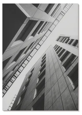 Produktbild von POSTER - 21x29 cm (A4) - Elowen - Moderne Architektur mit geometrischen Linien -  Wandbild für Wohnzimmer Schlafzimmer & Flur, Modernes Poster Wanddeko, Ungerahmt