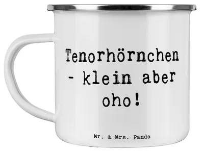 Produktbild von Mr. & Mrs. Panda Teetasse Spruch Tenorhörnchen Magie - Weiß - Geschenk, Musik, Brassband, becher emaille, Pott, Tenorhorn, Blasorchester, Instrument, Lernen, Musiker