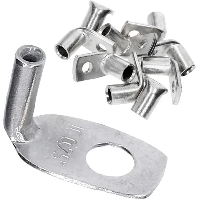 Produktbild von 10 Stück Kalitec KA01-L4 Handelsübliche Rohrkabelschuhe gewinkelt 0,5mm²-0,75mm² M4 I ohne Sichtloch I 90° I  Germany