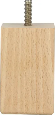 Produktbild von Eckiges Möbelbein 50x50mm Möbelfuß massiv Buchenholz Holzfuß Couchfuß Tischbein 80mm