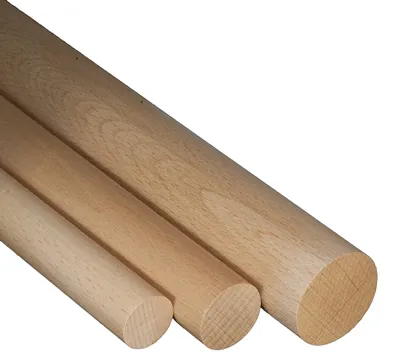 Image de Bâtons ronds en bois, dimensions 6x1000 mm, lot de 100