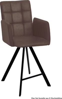 Produktbild von Thekenstuhl (8er-Set) Delcine 52x108x60 Schwarz/Braun