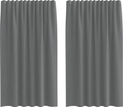 Produktbild von Voile Vorhänge mit Stangentaschen 2 Stk. Dunkelgrau