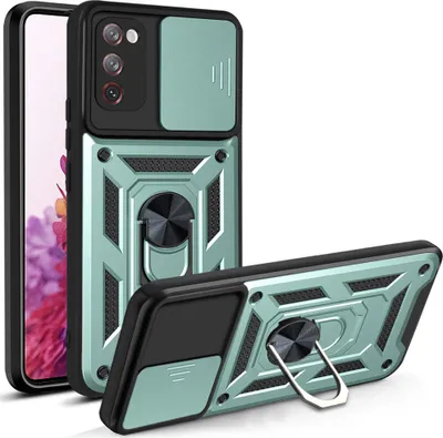 Produktbild von Galaxy S20 FE Hülle mit 360° Drehbarer Magnetische Ring Ständer Halter Dia Kameraschutz TPU Bumper Silikon Schutzhülle für Samsung Galaxy S20 FE / S20 FE 5G Grün