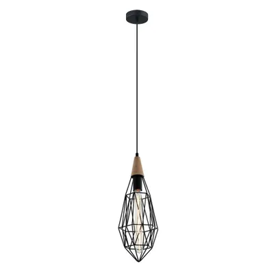 Zdjęcie produktu dla Lampa wisząca druciany klosz Maelle czarna 1xE27x40W metal wym:120x17x17cm IP20 Italux