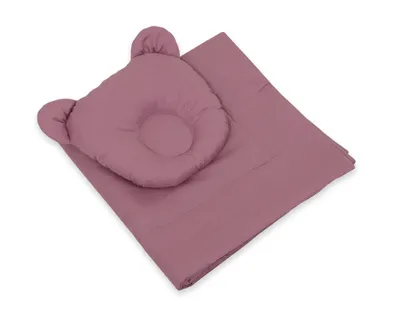 Produktbild von Babybettwäsche mit Füllung, Bettdecke und Kissen in Teddybärform - 2-teiliges Set - Retrorosa