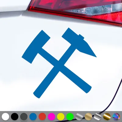 Produktbild von PantherPixel Schlägel Und Eisen Aufkleber Steiger Glück Auf Sticker Auto Geschenkidee Farbe Blau