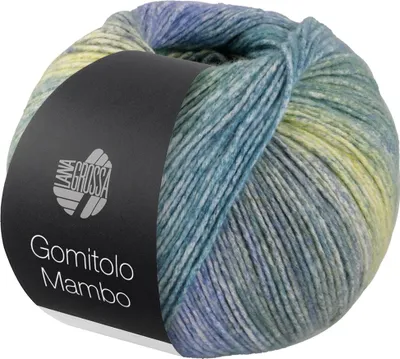 Produktbild von Lana Grossa - Gomitolo Mambo 2038 petrol türkis jeans veilchenblau graugrün zitrusgelb maigrün