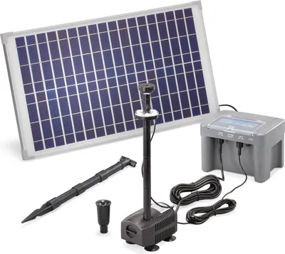 Image de Kit pompe de bassin solaire esotec 25/650 LED avec fonction proBatt Kit complet 101925