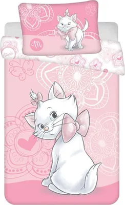 Immagine prodotto di Biancheria da letto per bambini Disney Marie - copripiumino 100x135 cm e federa 40x60 cm