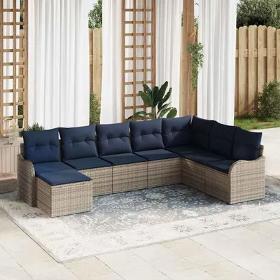 Immagine prodotto di Maison Exclusive - Set divani da giardino grigio in polyrattan