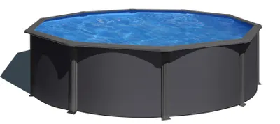 Produktbild von GRE Runder Stahlwandpool mit Anthrazitoptik KIT460GYQGRE – Ø 460 x 120 cm, Komplettset