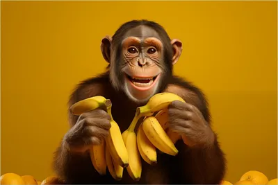 Produktbild von Wallario selbstklebendes Poster - Glücklicher Bananenfan, Größe: 61 x 91,50 cm