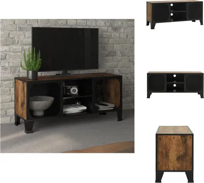 Immagine prodotto di vidaXL Mobile TV rustico marrone 105x36x47 cm in metallo e MDF - Mobili TV