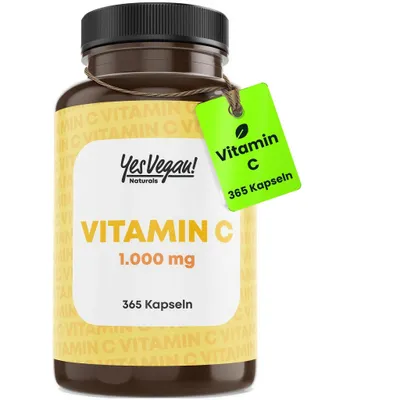 Produktbild von Vitamin C 1000 (365 Kapseln = Jahresvorrat) Vitamin C Kapseln hochdosiert gut für das Immunsystem