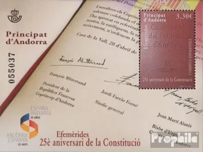 Produktbild von Briefmarken Andorra - Spanische Post 2018 Mi Block15 (kompl.Ausg.) postfrisch Verfassung
