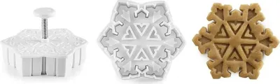 Image de Lot de 3 emporte-pièces flocons de neige Ibili, en plastique, 5,5-7 cm, blancs