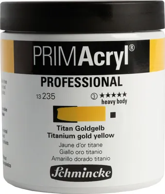 Image de PRIMAcryl - Titan Jaune Doré - 237 ml. Peinture acrylique pour artistes, qualité supérieure, Schmincke, référence : 13 235 053