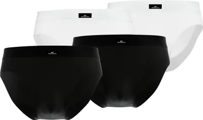 Produktbild von GÖTZBURG Herren Slips, 4er Pack - X-lastic, Unterwäsche, Unterhosen, Logo, einfarbig Weiß/Schwarz L