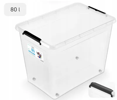 Produktbild von MOXOM Kunststoffbox 80L mit Deckel und Rädern