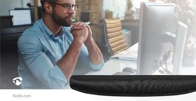 Image de Coussinets ergonomiques en gel pour claviers - Élasthanne/PU - Noir