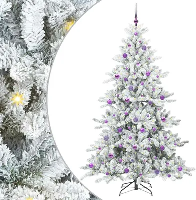 Obrázok produktu pre vidaXL Umelý skladací vianočný stromček biely 210 cm PVC a oceľ