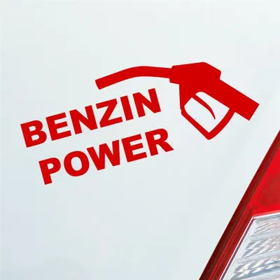 Produktbild von Auto Aufkleber Benzin Power Hoher Verbrauch Tanken 19x7 cm Rot Sticker Heckscheibenaufkleber