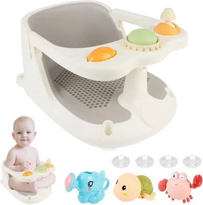 Productafbeelding van Babybadzitje voor 6 maanden en ouder met antislip zuignappen en speelgoed
