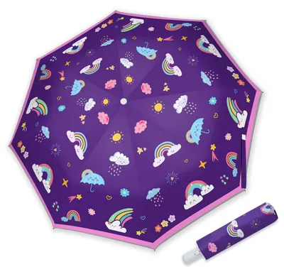 Produktbild von Omgoods – Kinderregenschirm mit Griff und Sicherheitsreflektoren