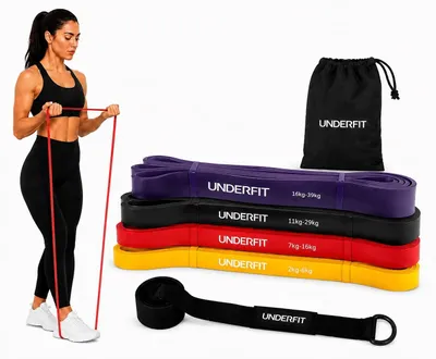 Produktbild von UNDERFIT Power Band Widerstandsband-Set 4-teilig mit Türanker