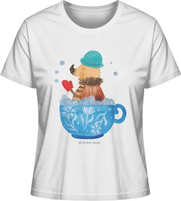Produktbild von Mr. & Mrs. Panda Basic Shirt Damen Nachtfalter Schaumbad Größe M - Weiß - Geschenk, Oberteil, Sommershirt, Badezimmer, Rundhals T-Shirt, Kurzarmshirt, Bad, Baden, Frauen