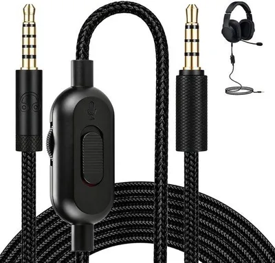 Productafbeelding van Audiokabel voor hoofdtelefoon - 3 - 5 mm audio-verlengkabel - audiokabel voor gaming-headset - volumeregelingskabel met microfoon - 2 m