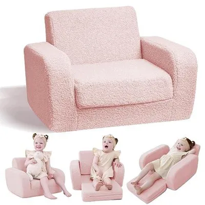 Zdjęcie produktu dla Sofa dla dzieci 3 w 1 składana fotelik pluszowy do spania od roku