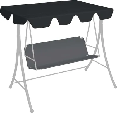 Produktbild von The Living Store Ersatzdach für Hollywoodschaukel Schwarz 150/130x70/105 cm