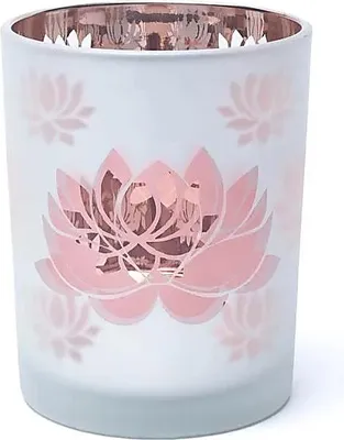 Productafbeelding van Kaarslichthouder Mat/Metallic Lotus -- 10x125 Cm Set Van 2 Stuks - 10x12,5 Cm