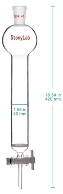 Chromatografiesäule, Borosilikatglas, 250 ml, 24/40, mit Fritte