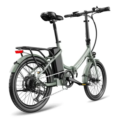 Produktbild von Faltrad mit Pedelec-Antrieb 20 Zoll 250 W Shimano 7-Gang 36 V 20 Ah Akku 120 km Reichweite IPX5, Grün