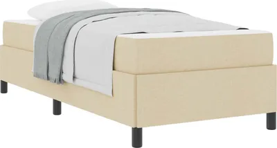 Produktbild von Boxspringbett mit Matratze Creme 90 x 190 cm Stoff