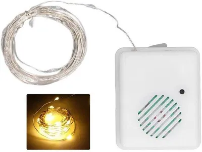 Image de Guirlandes lumineuses de Noël pour l'extérieur - Fonctionnement sur piles - Lumière blanche chaude pour la décoration extérieure