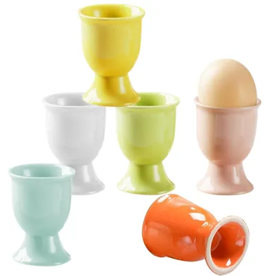 6er-Set bunte Keramik-Eierbecher für Frühstückseier