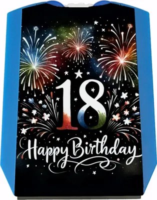 Produktbild von 18. Geburtstag Feuerwerk Parkscheibe mit Spruch Happy Birthday 18