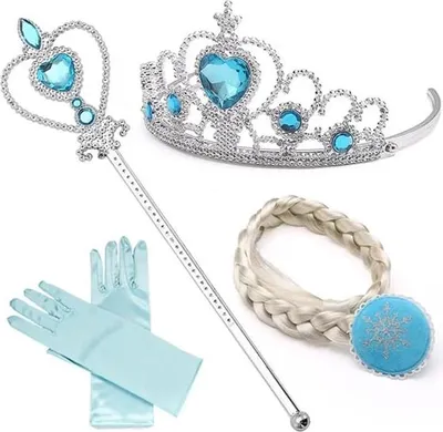 Produktbild von Set von vier Elsa-Frozen-Prinzessinnen-Zubehörteilen, DEPOX®, für Kinder von 3 bis 12 Jahren