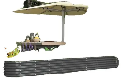 Obrázok produktu pre Vysoký záhon, pozinkovaná oceľ, dĺžka 120 cm, šírka 80 cm, výška 30 cm, nosnosť 300 kg