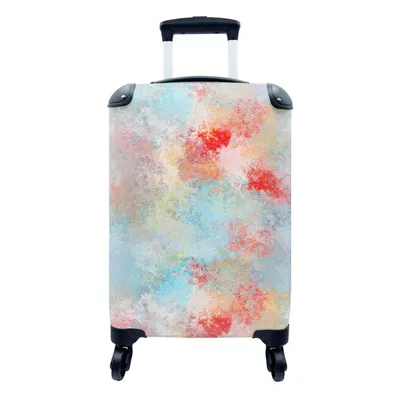 Produktbild von MuchoWow® Koffer Handgepäck Trolley Rollkoffer Kleine Reisekoffer mit 4 Rollen - Blau - Rot - Farbe - Muster - Cabin Size < 55x40x23 cm & 55x40x20 cm - Fotokoffer - Kabinenkoffer - Boardgepäck - Reise-Box - Reisekoffer - Reisegepäck - Koffer mit Bild - Trolley für Kinder